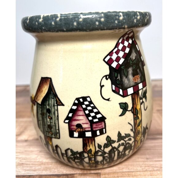 Handmade Home & Garden Party Ceramic Birdhouse Design Vase - - Picture 1 of 5